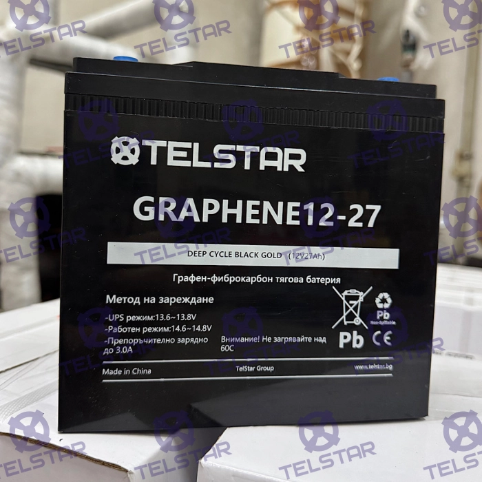 Графенова гелова батерия 12V 27Ah за електрически скутери и триколки - Карбонова решетка - 185x80x170 mm - 1969