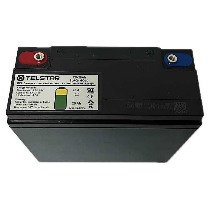 Гелова батерия 12V 23Ah усилена за електрически триколки и скутери - Размер 180x76x170 mm - 202