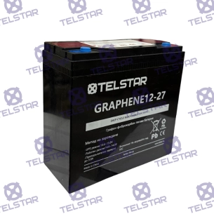 Графенова гелова батерия 12V 27Ah за електрически скутери и триколки - Карбонова решетка - 185x80x170 mm TelStar Графенова гелова батерия 12V 27Ah за електрически скутери и триколки - Карбонова решетка - 185x80x170 mm